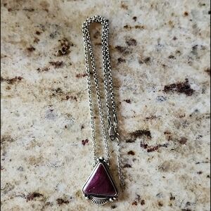 Purple Spiny Oyster Navajo Necklace